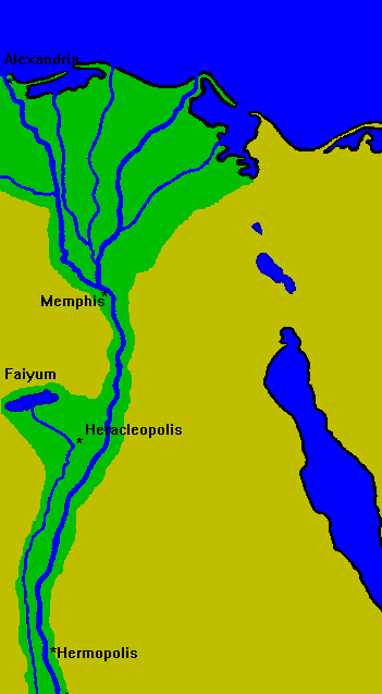 Map of Lower and Middle Egypt